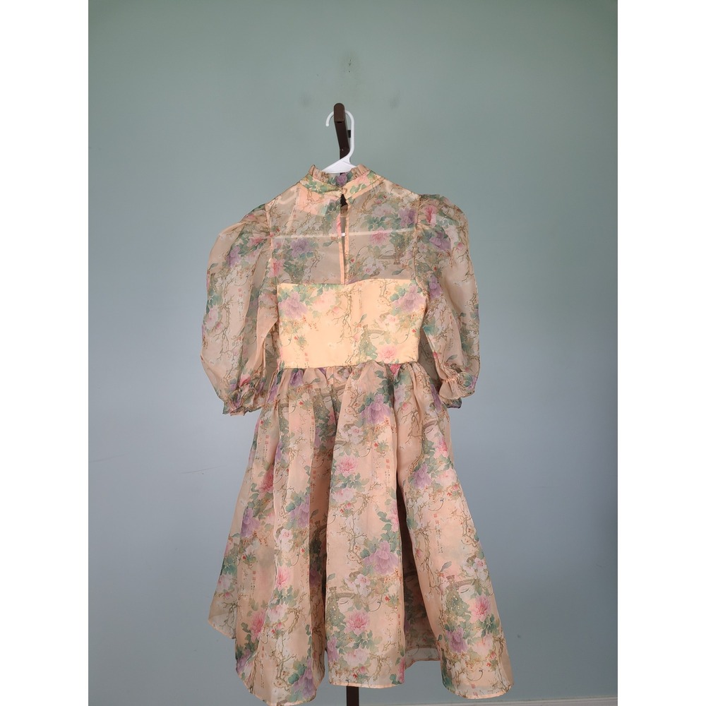 Selkie Sz XXS‎ Royal Puff Mini Dress Floral Cherry Blossom Coquette - Picture 2 of 6